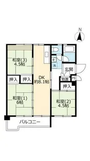 UR花山東【0160107号室】の間取り