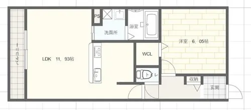 エレアージュ姫路駅南【1階】の間取り