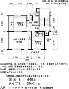 UR多聞台【C080304号室】の間取り