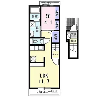 Casa内膳【2階】の間取り
