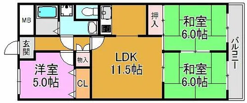 吉田大発マンション【3階】の間取り