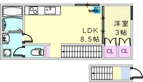 マッティーナ港町【202号室】の間取り