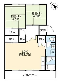 UR泉南一丘【0700201号室】の間取り
