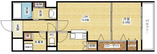プリンスコート新高【6階】の間取り