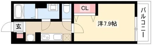 サンキエム【2-E号室】の間取り