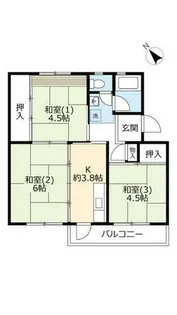 UR男山【A380502号室】の間取り