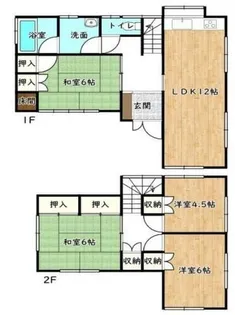 兵庫県姫路市北平野6丁目【一戸建】の間取り