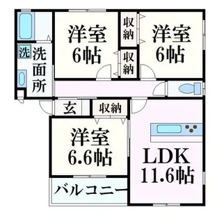 ル・レーヴ蒲田【2階】の間取り