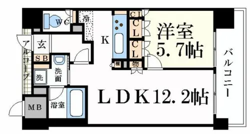 サクラメント駅南大路【7階】の間取り