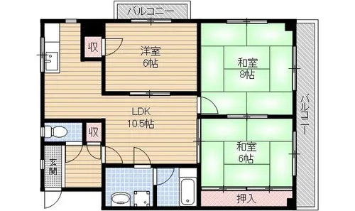 ハイツ杉本【301号室】の間取り