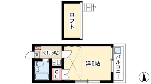 シーズンコート築地口Ⅱ【2階】の間取り