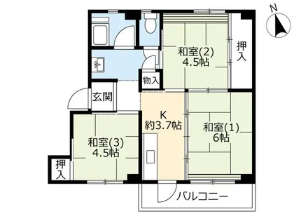 UR明石舞子【A010503号室】の間取り