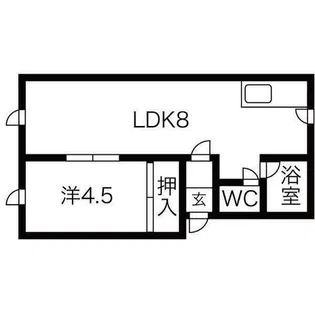 ワイズ当別B棟【106号室】の間取り