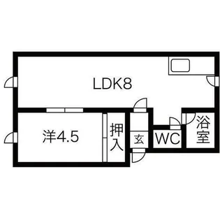 ワイズ当別B棟【208号室】の間取り