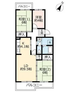 UR鹿の子台北ハイツ【0150504号室】の間取り