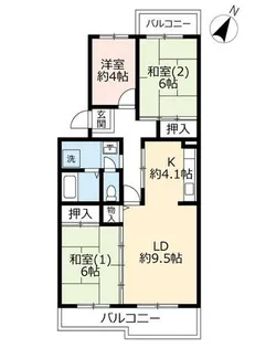 UR鹿の子台北ハイツ【0150503号室】の間取り