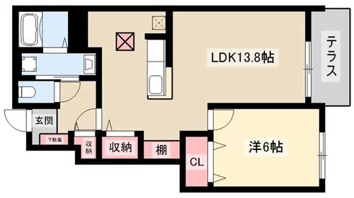 SOLEIL(ソレイユ)【102号室】の間取り