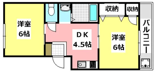 大阪府茨木市上泉町【マンション】の間取り
