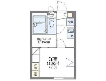 レオパレスMonstera【105号室】の間取り