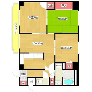 日本水研弁天町ビル【1003号室】の間取り