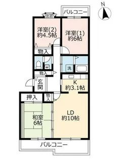 URいぶき野三丁目【0070305号室】の間取り