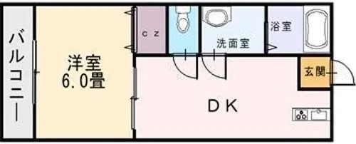 ENVOL宝殿北町館【201号室】の間取り