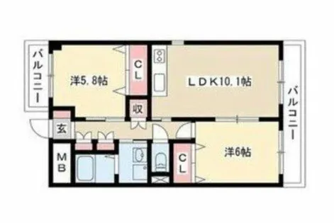 ギブリ千音寺【203号室】の間取り