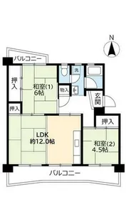 UR中山五月台【0170102号室】の間取り