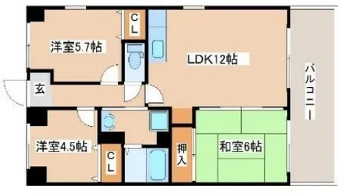 ハピネス北条【4階】の間取り