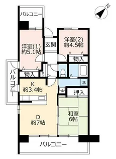 URアーベイン東三国【0180205号室】の間取り