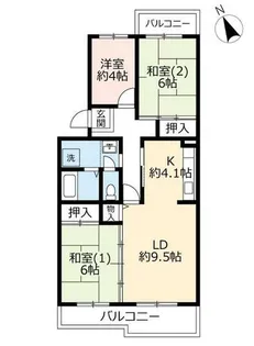 UR鹿の子台北ハイツ【0100305号室】の間取り