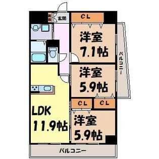 インプルーブ金山【6階】の間取り