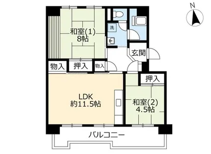 UR洛西境谷東【0180204号室】の間取り