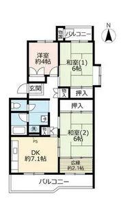 UR洛西境谷東【0130401号室】の間取り