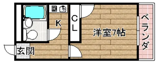 サンウエスト西真上【207号室】の間取り