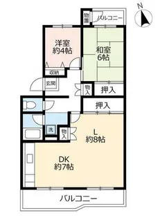 UR洛西新林北【0080302号室】の間取り