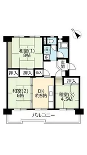 UR洛西新林北【0050602号室】の間取り