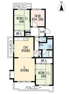 UR洛西竹の里【0140508号室】の間取り