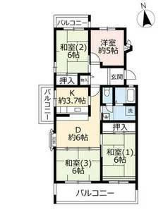 UR奈良青山一丁目【0030404号室】の間取り