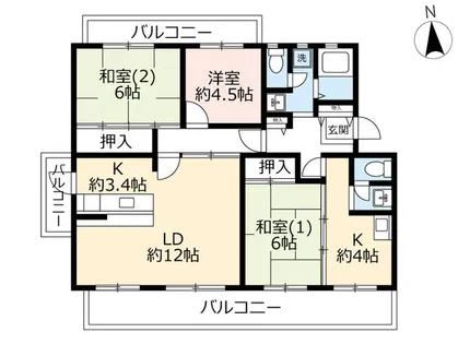 UR高の原駅東【0030402号室】の間取り