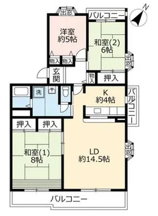 UR平城左京【0130501号室】の間取り