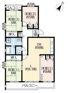 UR平城左京【0130506号室】の間取り