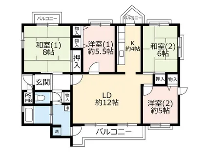 UR平城右京【0190201号室】の間取り