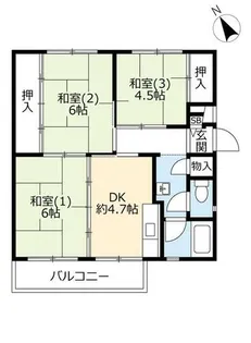 UR中登美第三【D150402号室】の間取り