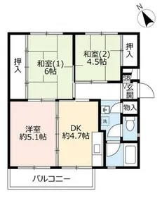 UR中登美第三【D090202号室】の間取り