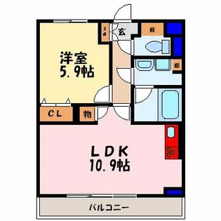 メゾンハナミズキ豊中【2階】の間取り
