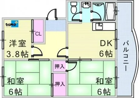 第一イワサキビル【302号室】の間取り