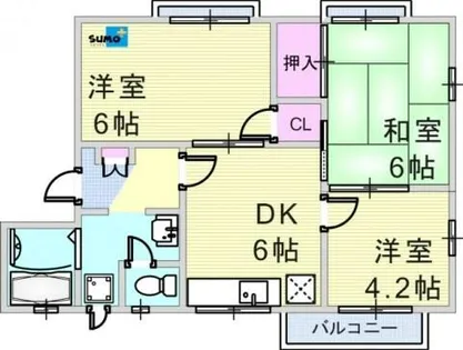イワサキハイツ【2階】の間取り