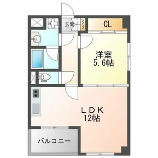 フラッツパーク塚本【102号室】の間取り