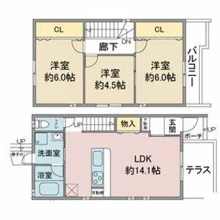 愛知県名古屋市名東区望が丘【一戸建】の間取り